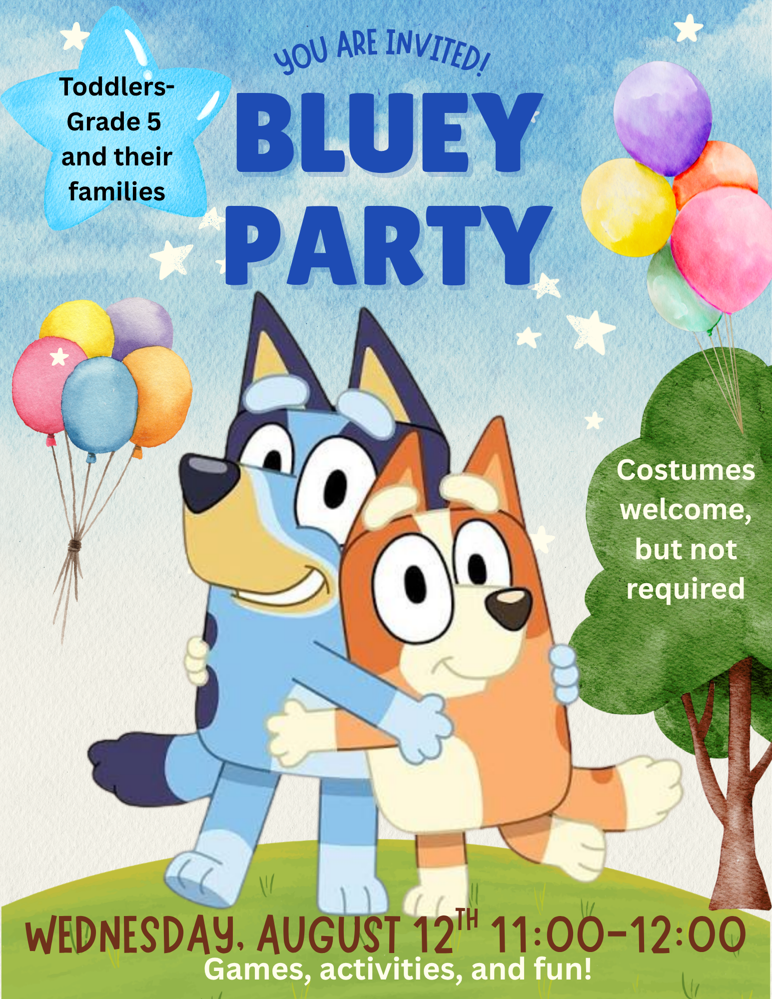 Bluey Party 8-12-26