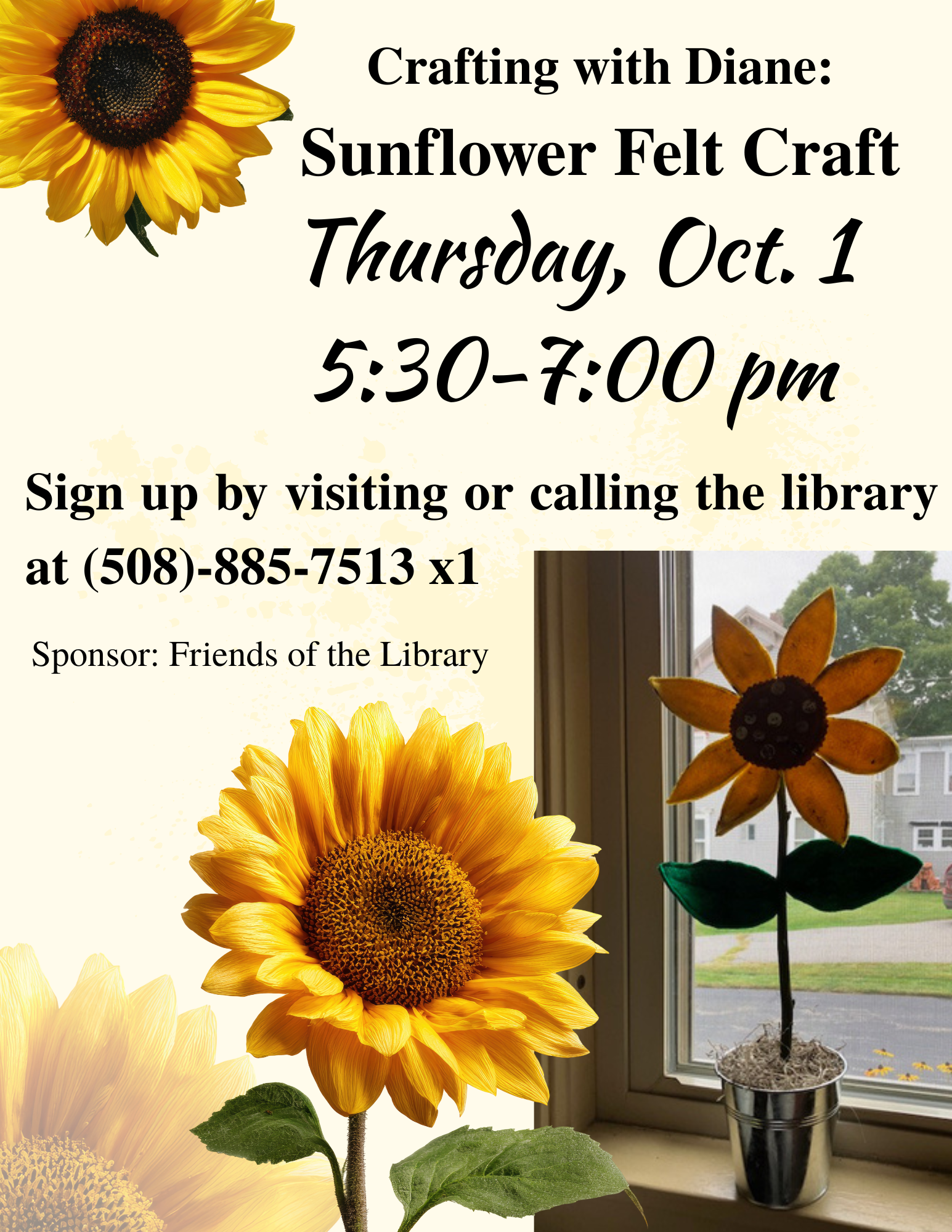 Sunflower felt craft 10-1-26