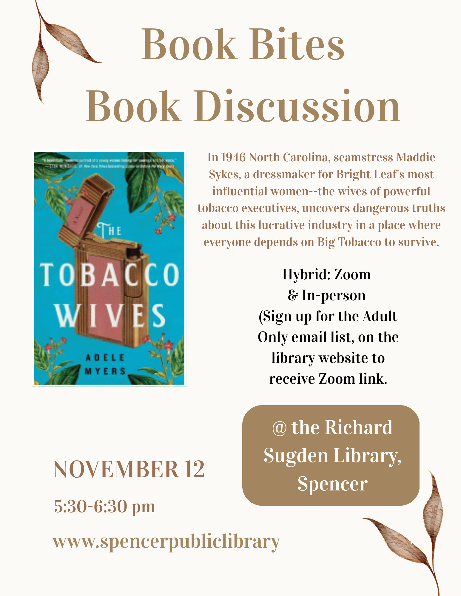 Book Discussion 11-12-26
